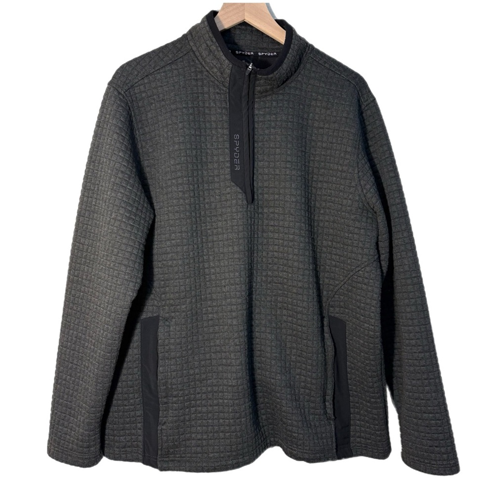SPYDER Men's Dark Gray Quarter-Zip Sweater